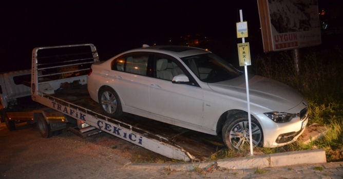 'Dur' ihtarına uymadı, kaza yapınca yakalandı