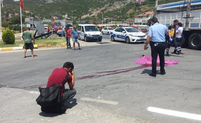 Alanya'da kamyonun ezdiği genç feci şekilde can verdi