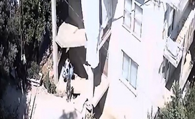 Tüp hırsızlığı güvenlik kamerasında