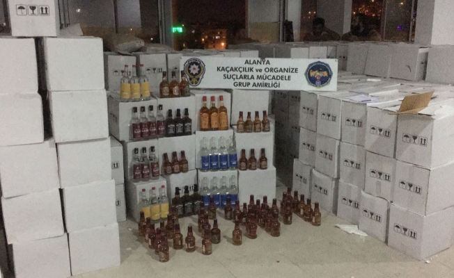 Mahmutlar'da kaçak ve sahte içki operasyonu