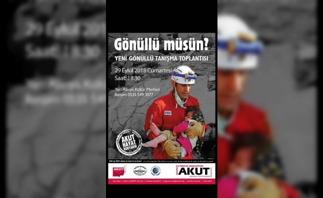 AKUT Alanya’dan gönüllülere davet