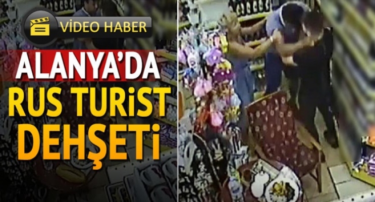Rus turist, girdiği markette adeta terör estirdi 