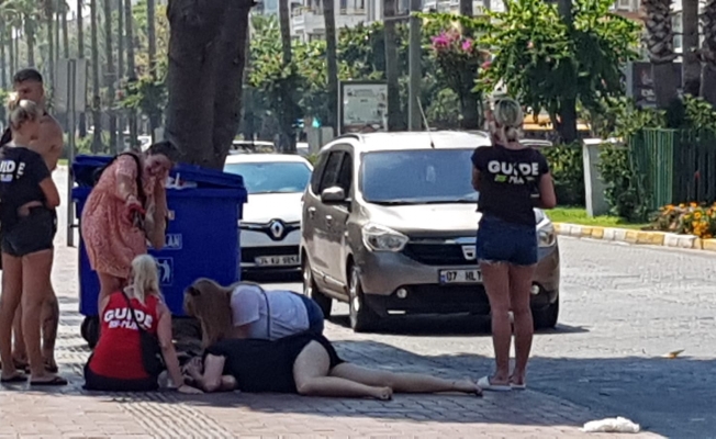 Alanya'da aşırıcı sıcak alkollü kadını bayılttı!