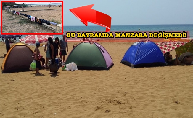 Alanya’da turistik plajlar çadır kente dönüştü!