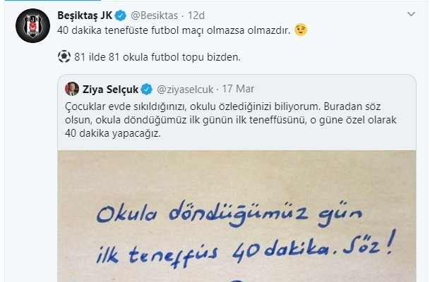 Beşiktaş, 81 ilde 81 okula futbol topu verecek