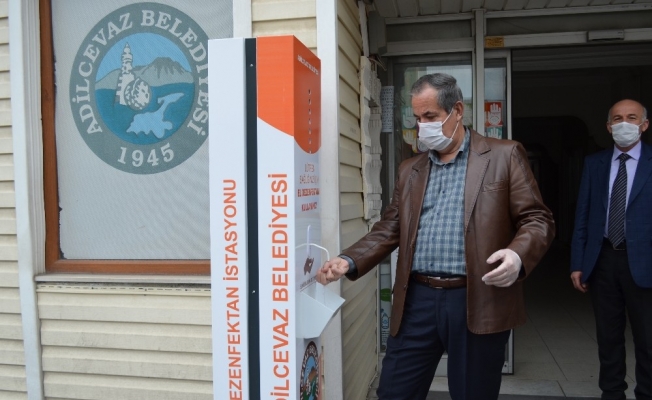 Adilcevaz Belediyesinden el dezenfekte istasyonu