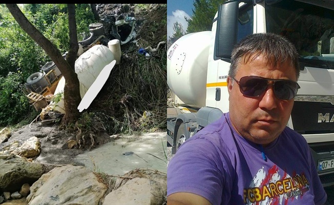 Alanya’da beton mikseri dereye uçtu, sürücü öldü