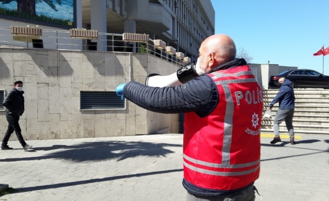 Zonguldak’ta Polisten fatura kuyruğuna megafonlu ikaz