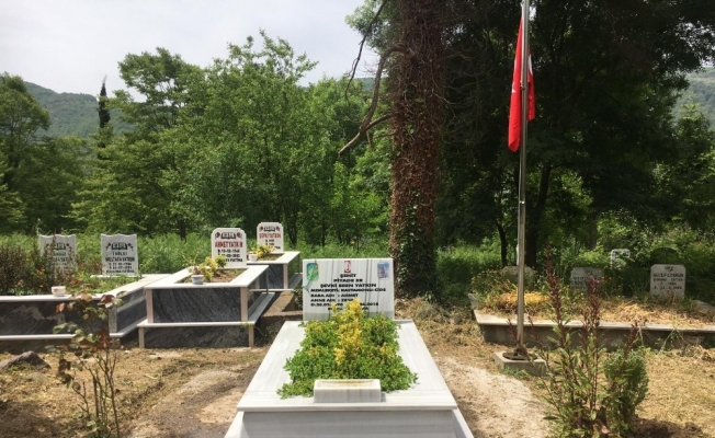Jandarma ekipleri, şehit mezarlarını elleriyle temizledi