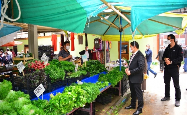 Vali Mustafa Masatlı, kapalı halk pazarını denetledi