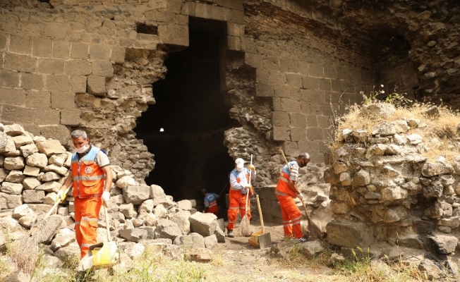Diyarbakır Büyükşehir Belediyesi tarihi sur ve burçlarda temizlik çalışması başlattı