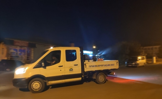 Tatvan Belediyesi ilaçlama ekibi iş başında