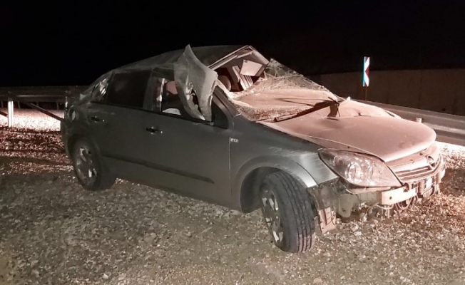Yoldan çıkan otomobil takla attı: 1 yaralı