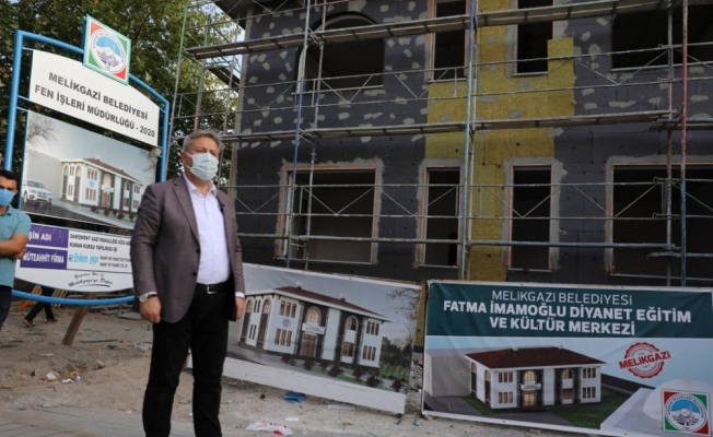 Başkan Palancıoğlu Fatma İmamoğlu Kuran kursu inşaat alanında incelemelerde bulundu