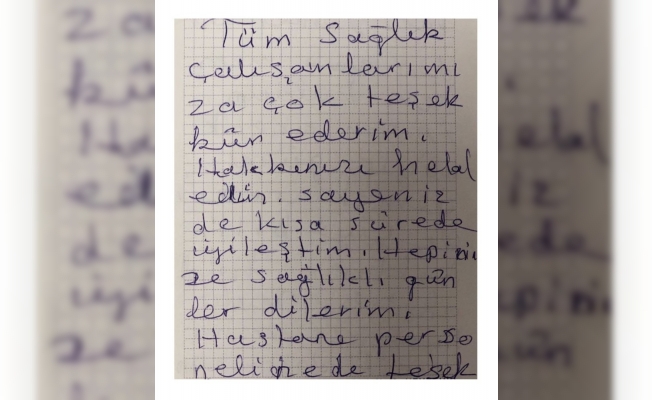 Covid-19 hastasından duygulandıran mektup