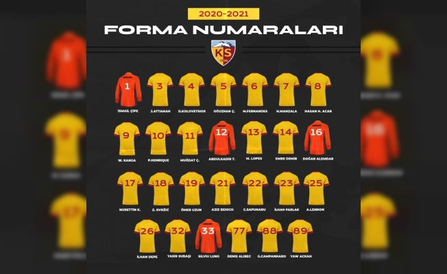 Kayserispor’da forma numaraları belli oldu