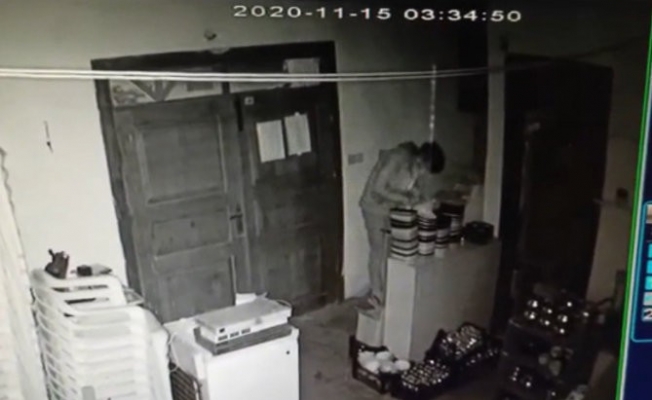 Aynı işyerine ikinci kez giren hırsızlar kameralara yakalandı