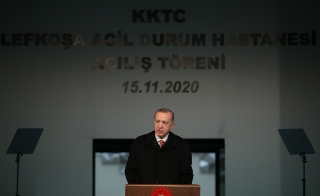 Cumhurbaşkanı Erdoğan, Lefkoşa’daki Acil Durum Hastanesi’nin açılış törenine katıldı
