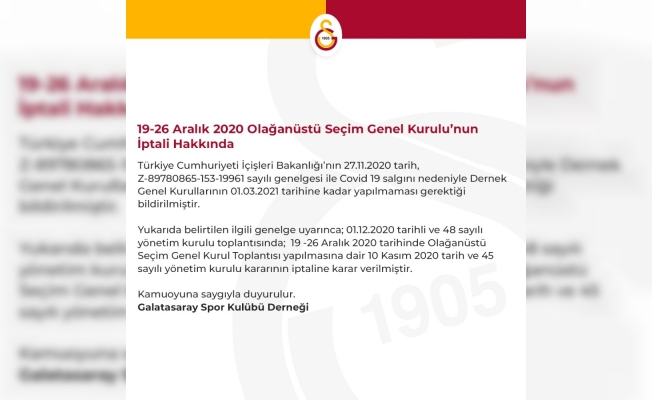 Galatasaray’da Olağanüstü Seçim Genel Kurul Toplantısı iptal edildi
