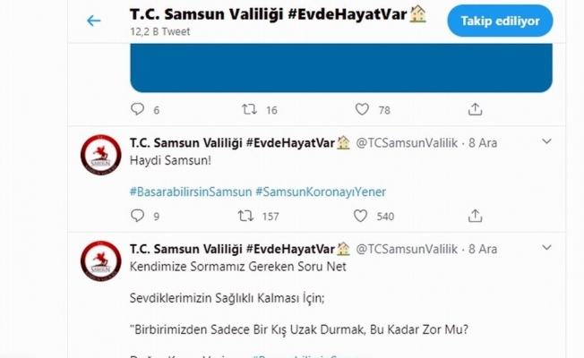 Samsun’da sosyal medyada korona farkındalık etkinliği