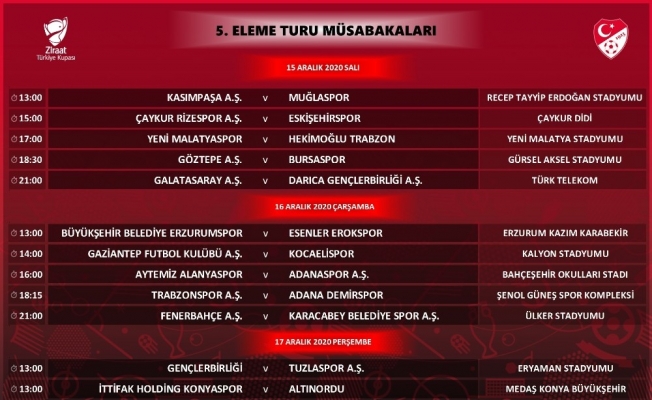 Ziraat Türkiye Kupası 5. Eleme Turu programı açıklandı