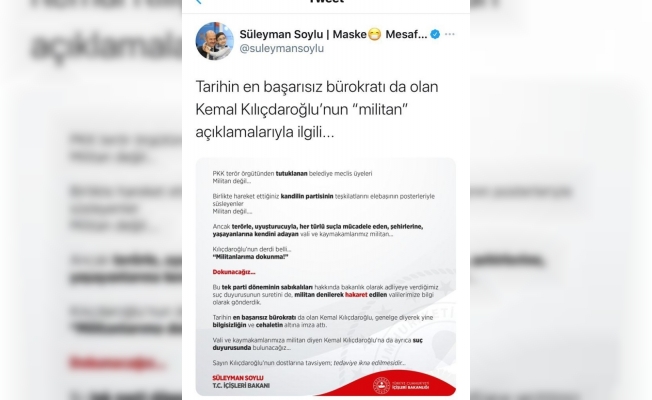 Bakan Soylu’dan Kılıçdaroğlu’na sert tepki