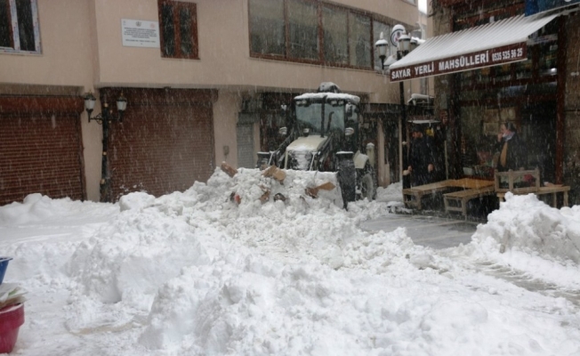 Bitlis’te duraklar, tabelalar, evler kardan kayboldu