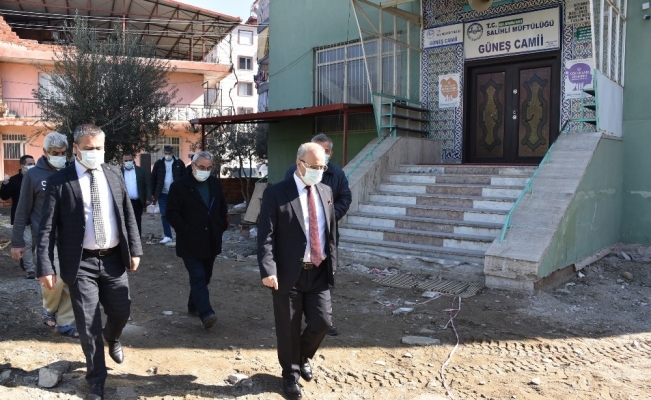 Güneş Camisinde çevre düzenlemesi başladı