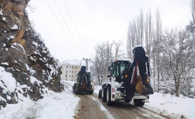 Uludere Belediyesi karla mücadele çalışmalarına devam ediyor