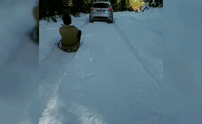 Yüksek kesimlerde karın keyfini böyle çıkardılar