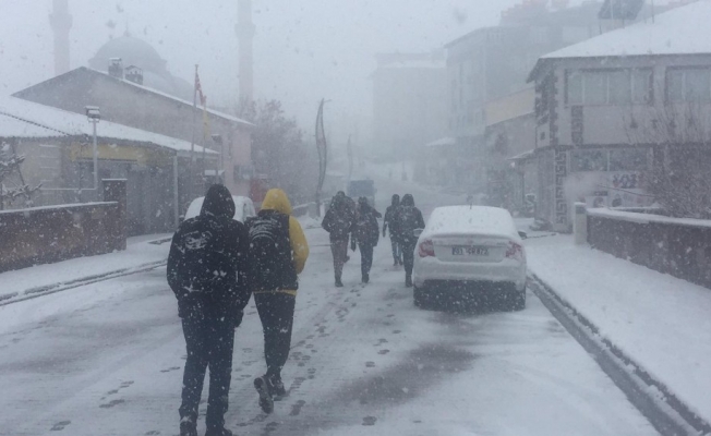 Karlıovalılar güne karla uyandı