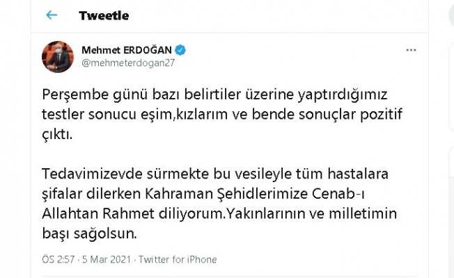 Milletvekili Erdoğan koronaya yakalandı