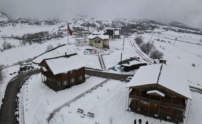 Sakin şehir Şavşat’tan kartpostallık kar manzaraları