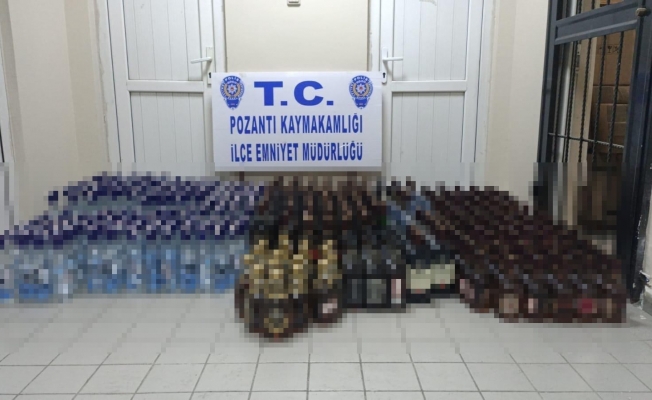 Adana’da 615 şişe sahte içki ele geçirildi