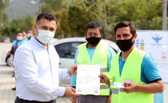 Alanya Belediyesi işçileri sertifika aldı