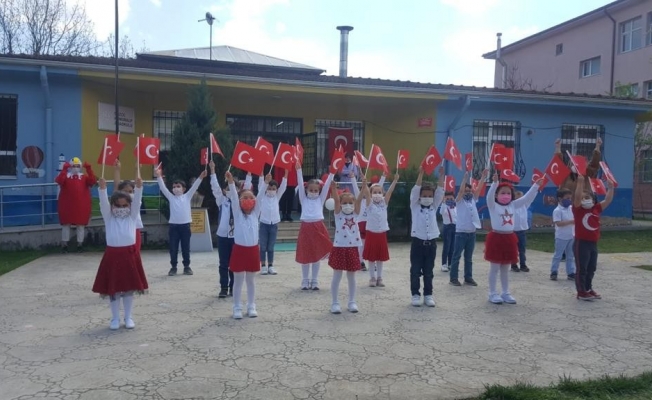 Anaokulu öğrencileri 23 nisanı buruk kutladı