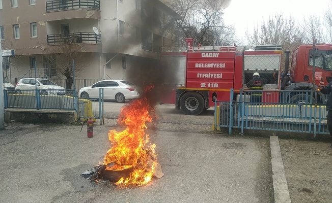 Daday’da emniyet güçleri yangın tatbikatı yaptı