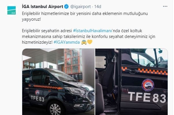 İstanbul Havalimanı’nda engelli yolculara özel taksi uygulaması