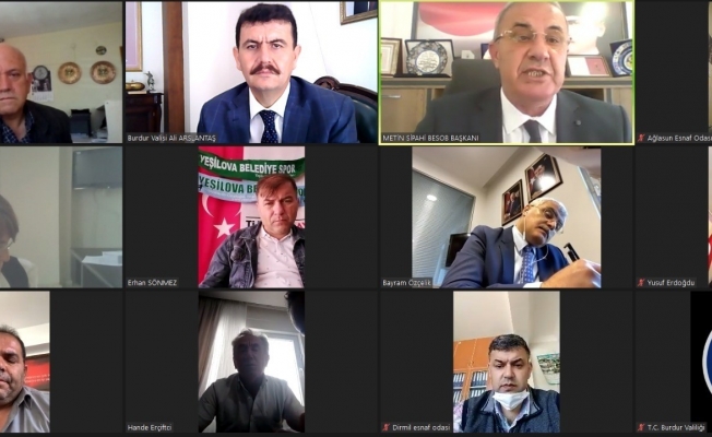 Vali Arslantaş, Esnaf Odası başkanlarıyla çevrimiçi konferans yaptı