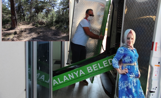 Alanya’da eşinin boğup, kepçe ile gömdüğü kadının cenazesi adli tıpta