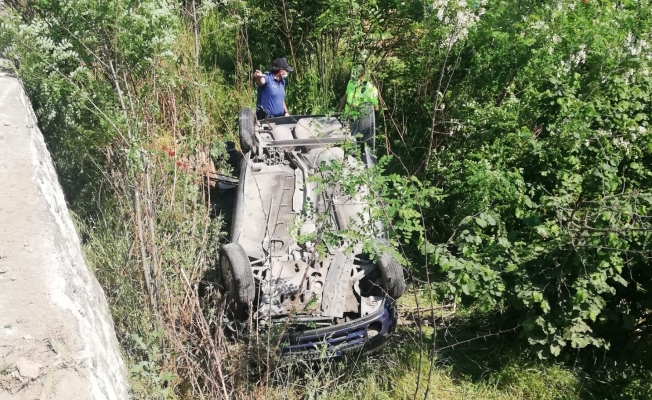 Direksiyon hakimiyetini kaybetti, şarampole uçtu