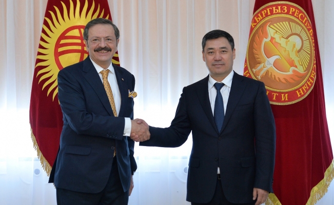 Kırgızistan Cumhurbaşkanı Caparov, TOBB Başkanı Hisarcıklıoğlu’nu kabul etti