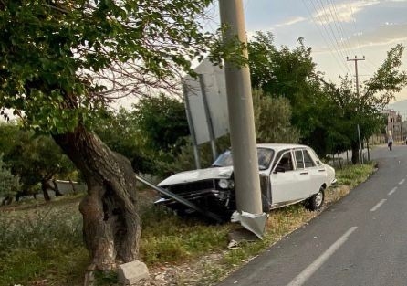 Otomobil elektrik direğine çarptı: 1 yaralı