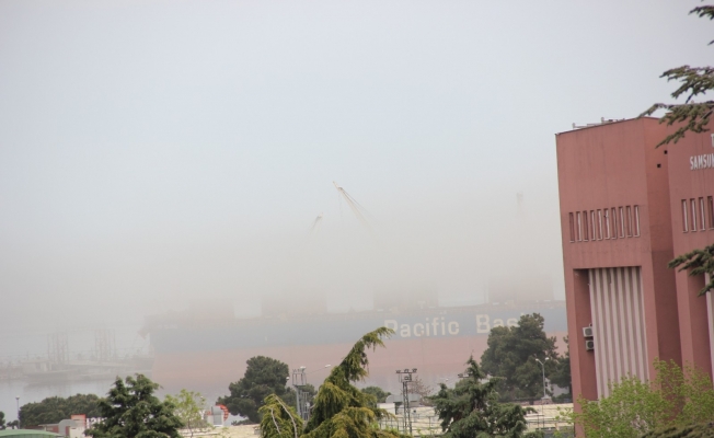 Samsun Limanı toz duman