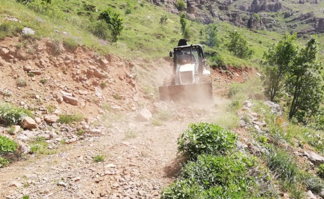 Şenoba Belediyesi yaylalara yol yapım çalışmalarını sürdürüyor