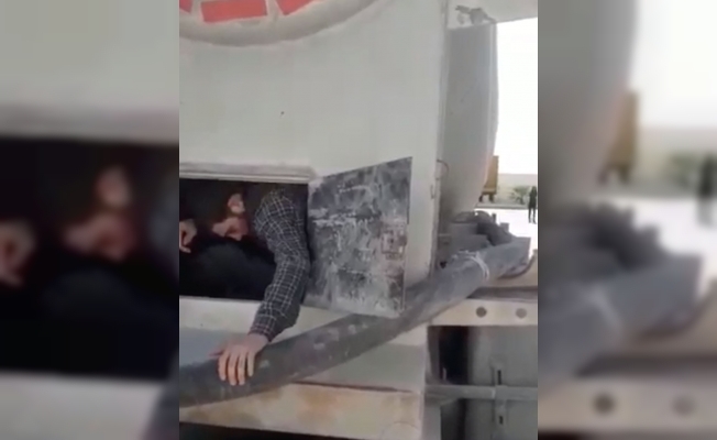 Suriye’ye giden çimento yüklü kamyonda 6 mülteci yakalandı