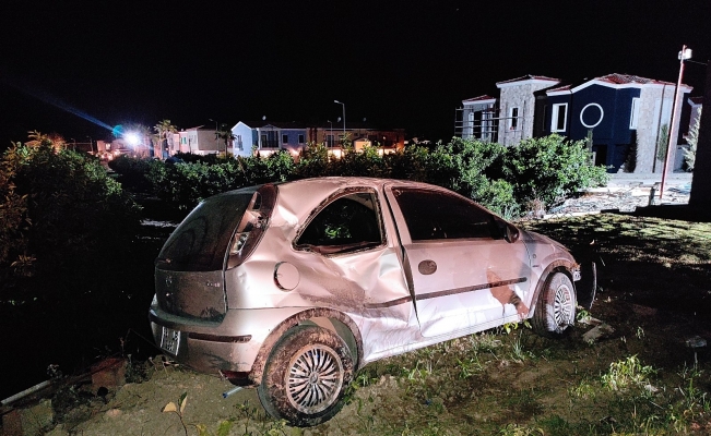 Tarlaya uçan otomobil sürücüsü yaralı halde kaçtı