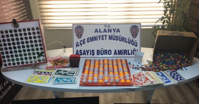  Alanya'da 2 ayrı adrese tombala baskını
