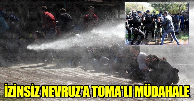 Antalya'da izinsiz Nevruz'a TOMA'lı müdahale