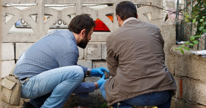 Apartman bahçesinde el bombaları bulundu 